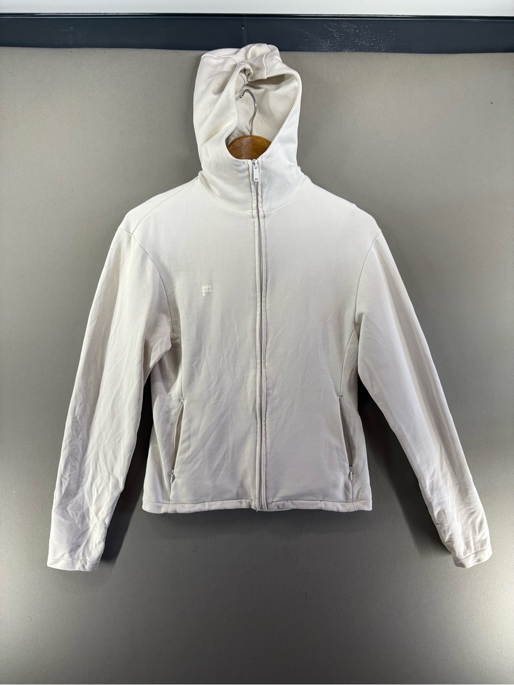Pangaia Women's Hoodie Size Small White 100% Organic Cotton Full Zip